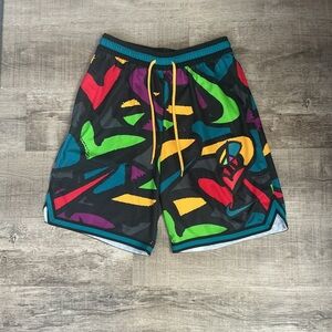 Nike Elite Dri Fit Basketball Peace Love Black Red Gold Loose Shorts Mens Size L